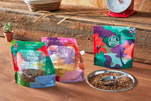 Sacs à vrac doseurs (petit et gros bouchon et zip) 1,2l et 1,5l - 3